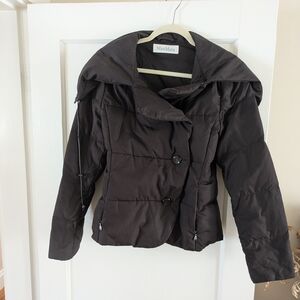 MaxMara Women's Dark Brown Puffer Jacket Size 8